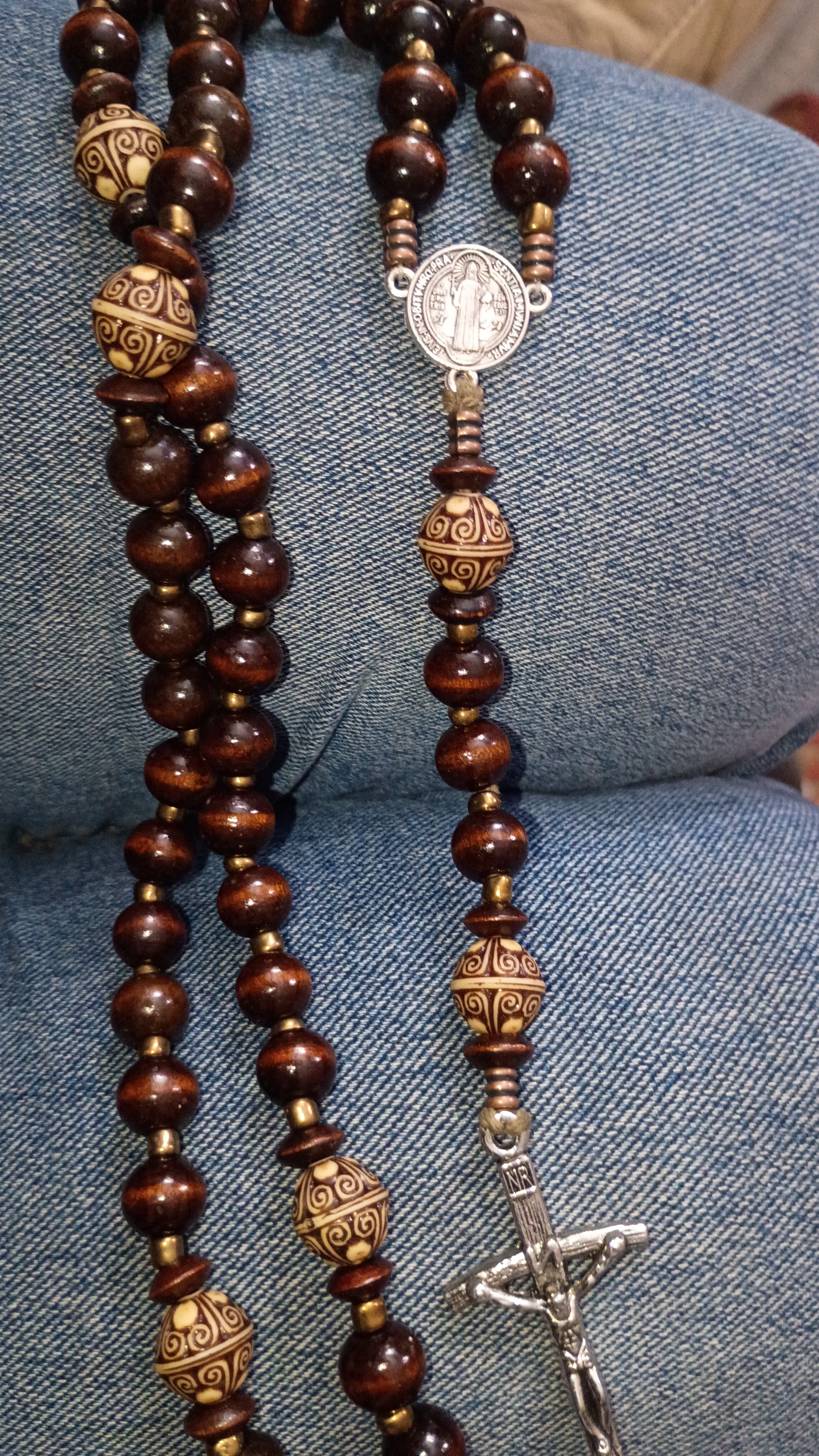 wooden rosary beads