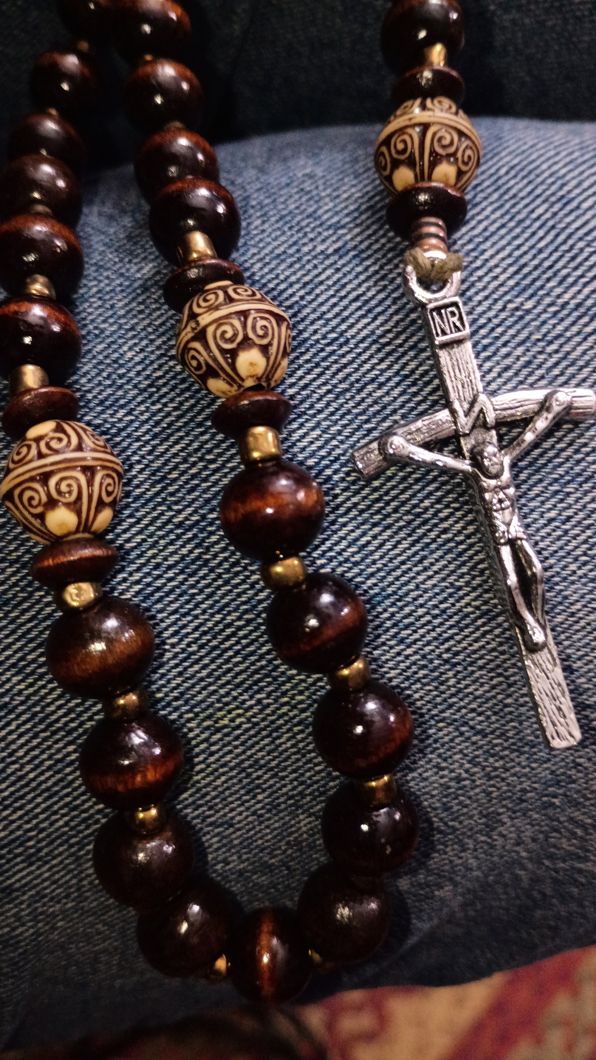 wooden rosary beads