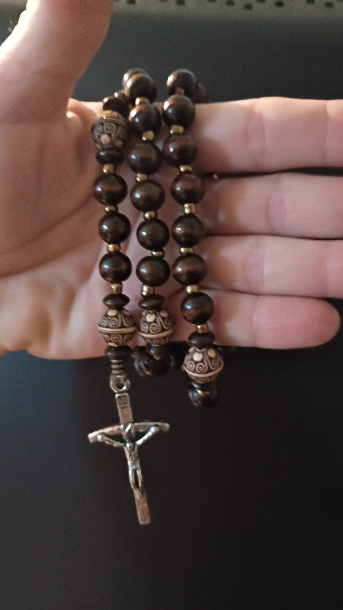 wooden rosary beads