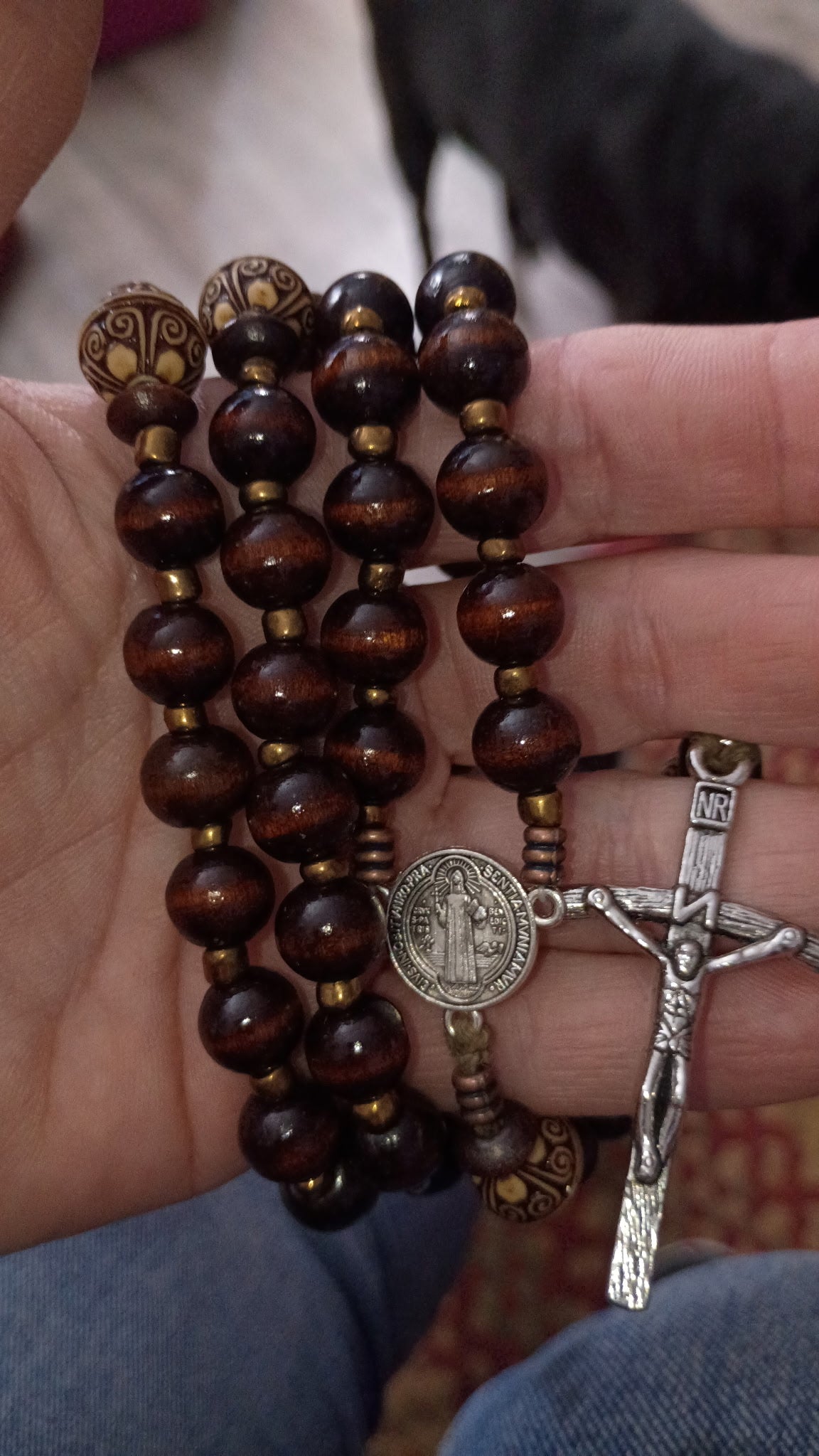 wooden rosary beads