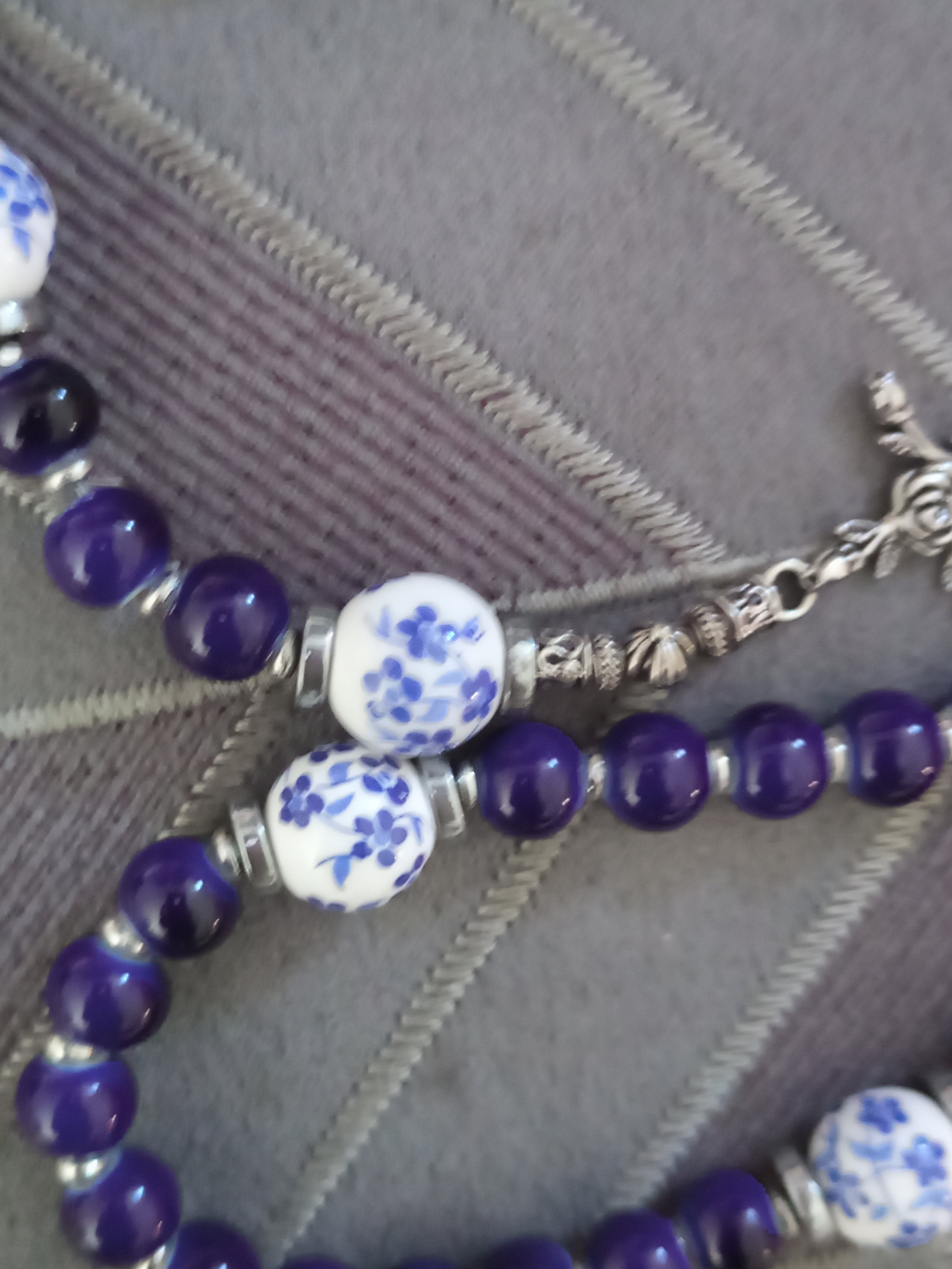 Blue floral rosary